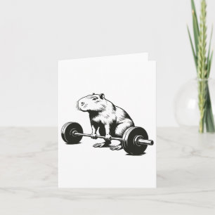 Bodybuilding Gifts Capybara Weightlifting Funny Wo Card