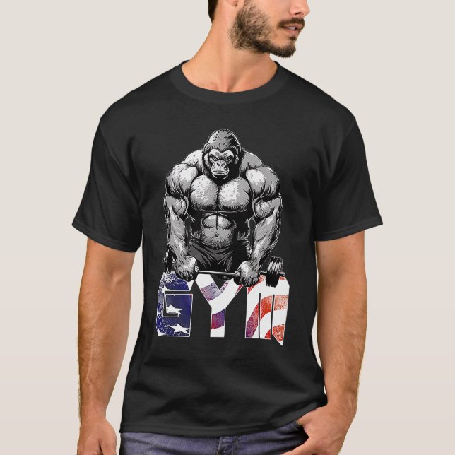Bodybuilding Gorilla Gym Fitness Beast 2 T-Shirt (Front)