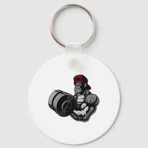Bodybuilding Gorilla Gym Strength Training Workout Key Ring
