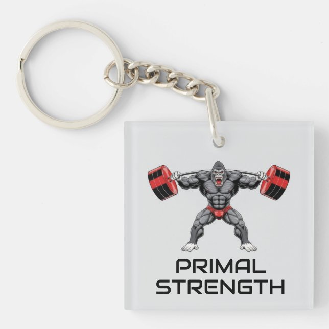 Bodybuilding Gorilla Key Ring (Front)