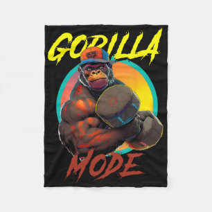 Bodybuilding Gorilla Mode Workout Fleece Blanket