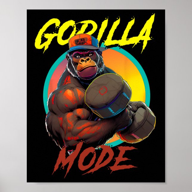 Bodybuilding Gorilla Mode Workout  Poster (Front)