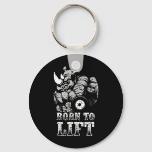 Bodybuilding Gym Fitness Training Muscle Rhino Gif Key Ring