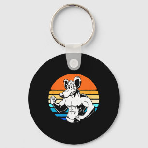 Bodybuilding Gym Lover Retro Gym Rat Key Ring