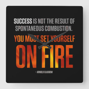 Bodybuilding Gym Workout Motivational Square Wall Clock