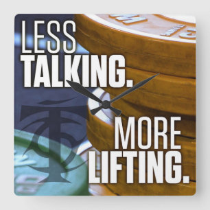Bodybuilding Gym Workout Motivational Square Wall Clock