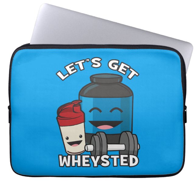 Bodybuilding Humour - Let's Get Wheysted Laptop Sleeve (Front)
