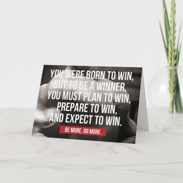 Bodybuilding Inspiration - Born To Win - Workout Card (Front)