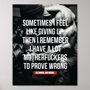 Bodybuilding Inspirational Workout Quote  Poster