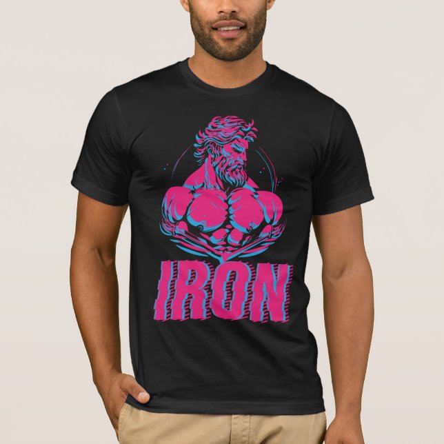 Bodybuilding Iron Greek God Strength Gym T-Shirt (Front)