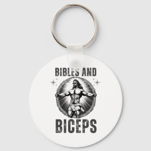 Bodybuilding Jesus Fitness Bibles And Biceps Funny Key Ring