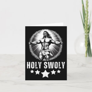 Bodybuilding Jesus Fitness Holy Swoly Funny Gym 1  Card