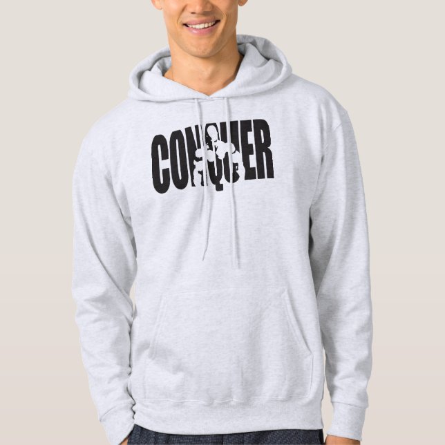 Bodybuilding Motivation - CONQUER Hoodie (Front)