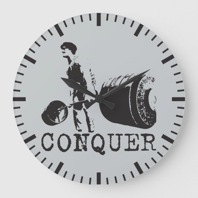 Bodybuilding Motivation - Conquer Large Clock (Front)