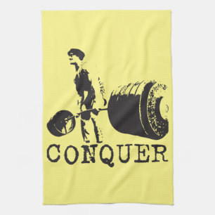Bodybuilding Motivation - Conquer Tea Towel