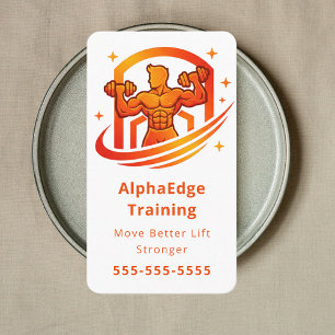 Bodybuilding Personal Trainer Online Fitness Coach Business Card