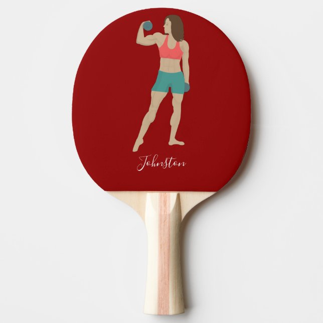 Bodybuilding Ping Pong Paddle (Front)