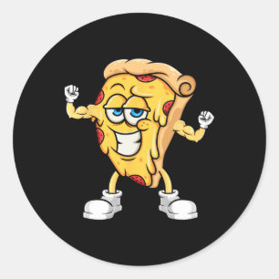 Bodybuilding Pizza Disc Fitness Workout Gym Muscle Classic Round Sticker