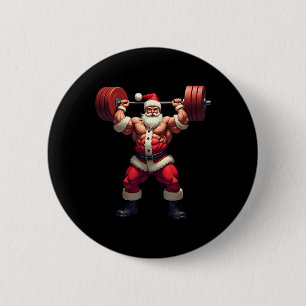 Bodybuilding Santa Claus Bodybuilder Christmas Gym 6 Cm Round Badge