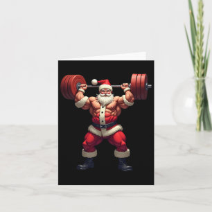 Bodybuilding Santa Claus Bodybuilder Christmas Gym Card