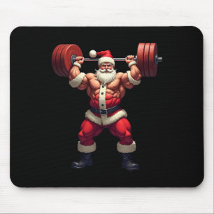 Bodybuilding Santa Claus Bodybuilder Christmas Gym Mouse Pad