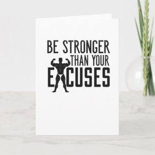 Bodybuilding Saying Motivation Workout Gym Fitness Card