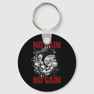 Bodybuilding Sayings And Gym Shirts For Men No Pai Key Ring