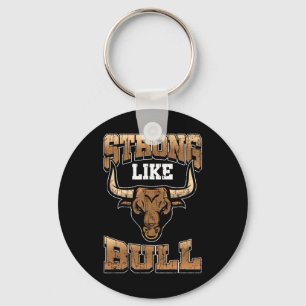 Bodybuilding Shirt - Fitness Gift Strong Like Bull Key Ring