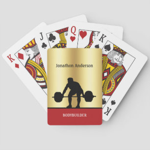 Bodybuilding silhouette of Weightlifter Personal Playing Cards