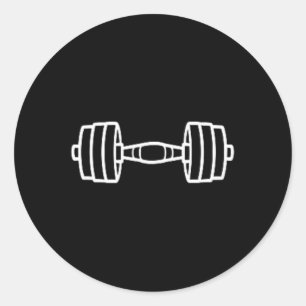 Bodybuilding Sport Minimalist Simple Dumbbell 1 Classic Round Sticker