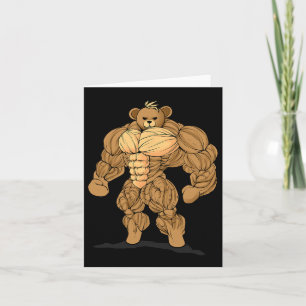 Bodybuilding Strength Sport Bear Card