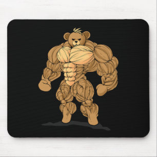 Bodybuilding Strength Sport Bear  Mouse Pad