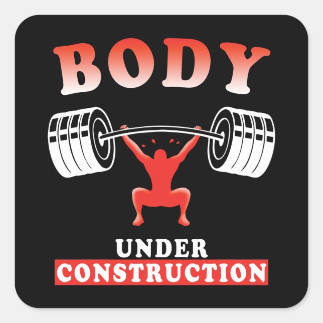 Bodybuilding training motivational workout quote square sticker (Front)
