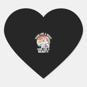 Bodybuilding Unicorn Tank Top Heart Sticker