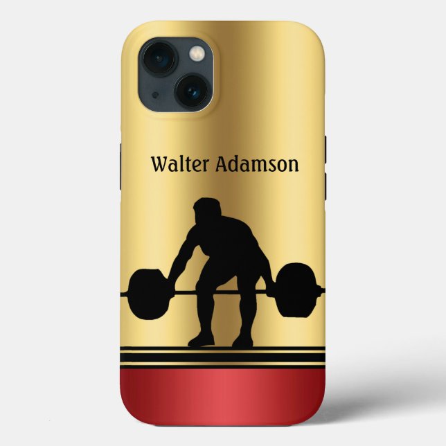 Bodybuilding weightlifter silhouette Personalise  Case-Mate iPhone Case (Back)