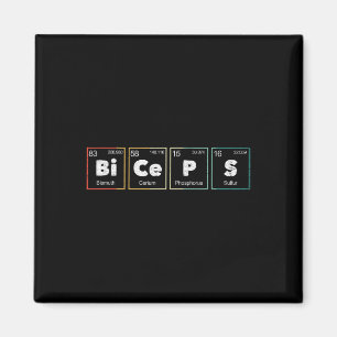 Bodybuilding Weightlifting Biceps Periodic Table E Magnet