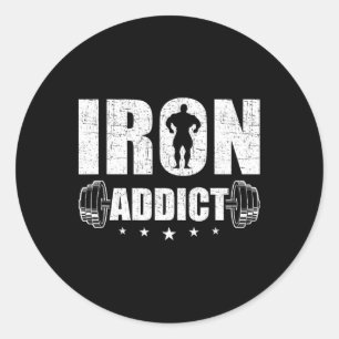 Bodybuilding Weightlifting Workout Gift Co. Iron A Classic Round Sticker