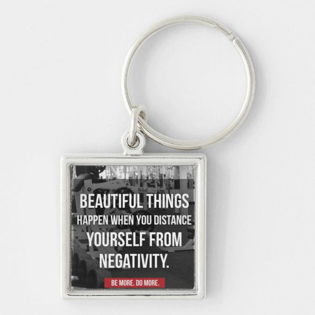 Bodybuilding Workout Motivation - Negativity Key Ring (Front)