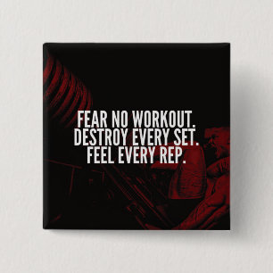 Bodybuilding Workout Motivational 15 Cm Square Badge