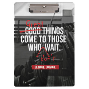Bodybuilding Workout Motivational Words Clipboard