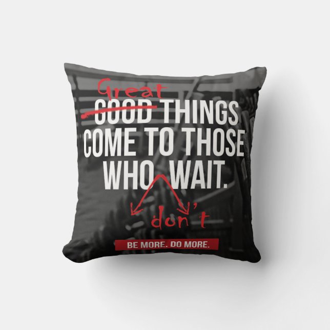 Bodybuilding Workout Motivational Words Cushion (Front)