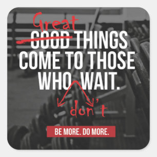 Bodybuilding Workout Motivational Words Square Sticker