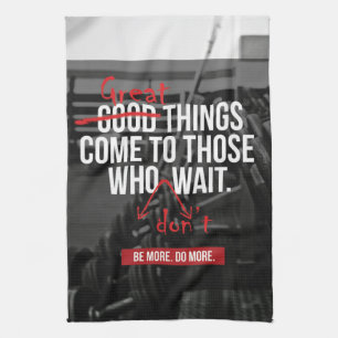 Bodybuilding Workout Motivational Words Tea Towel