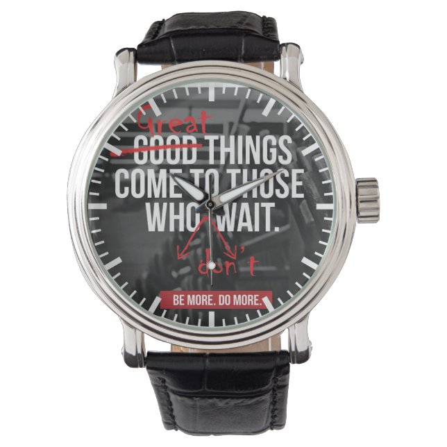 Bodybuilding Workout Motivational Words Watch (Front)