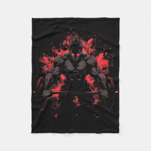 Bodybuilding Workout Muscle Powerlifting Anime Men Fleece Blanket