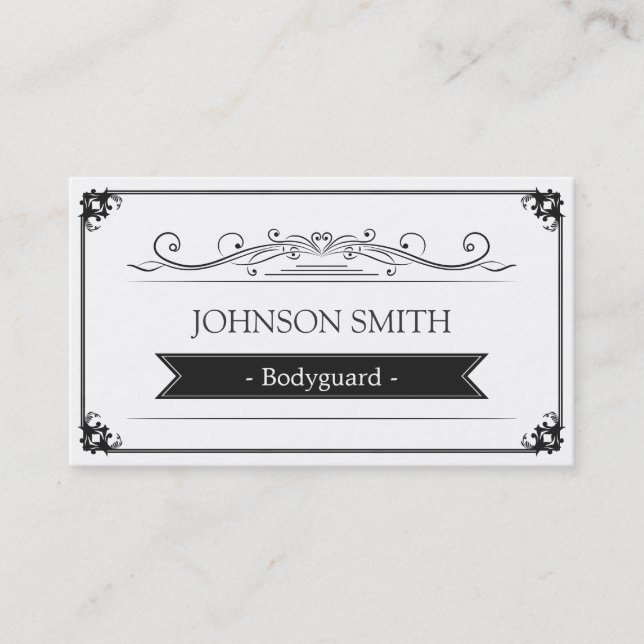 Bodyguard - Classy Vintage Frame Business Card (Front)