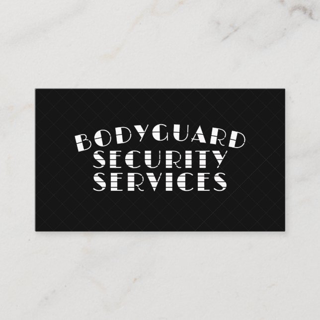 Bodyguard Executive Security Services Protection Business Card (Front)