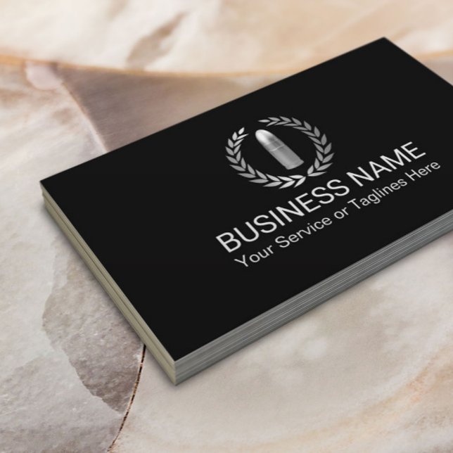 Bodyguard Silver Bullet Modern Black Security Business Card (Creator Uploaded)