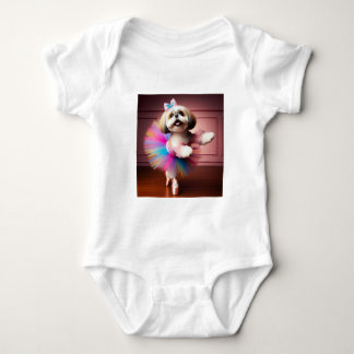 Bodysuit a cute ballerina dog dancing