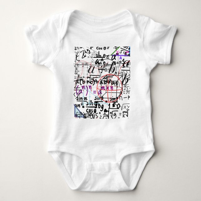 Bodysuit white maths pattrerned (Front)